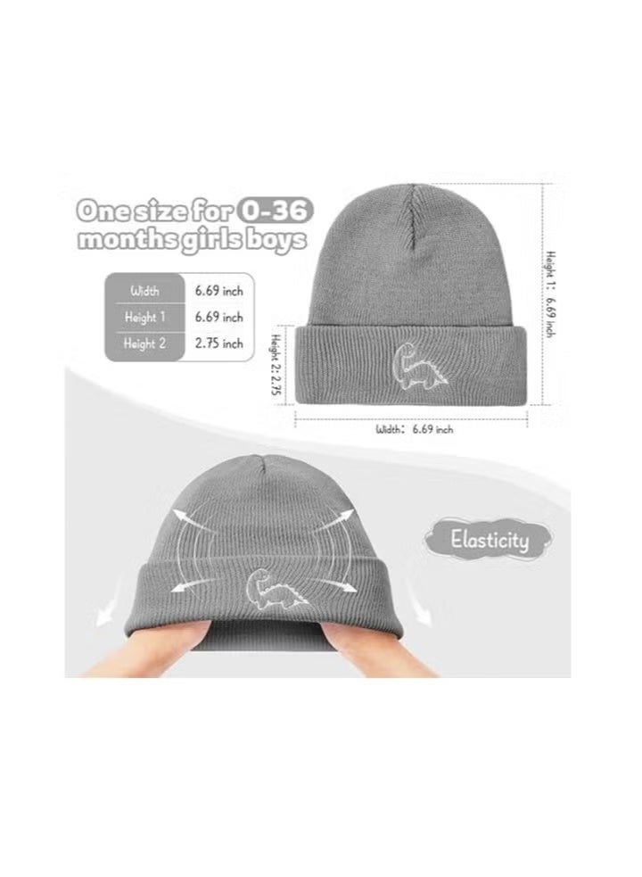 GIFT 3 PCS Unisex Baby Beanie Cute Baby Winter Hat Warm Infant Baby Caps Preemie Hats，0-3 Years - Image 4